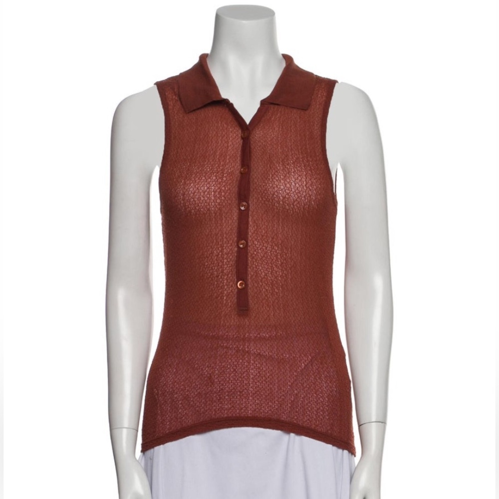 Frame Denim Sleeveless Brown Blouse